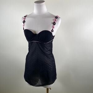 Vintage rampage black floral slip